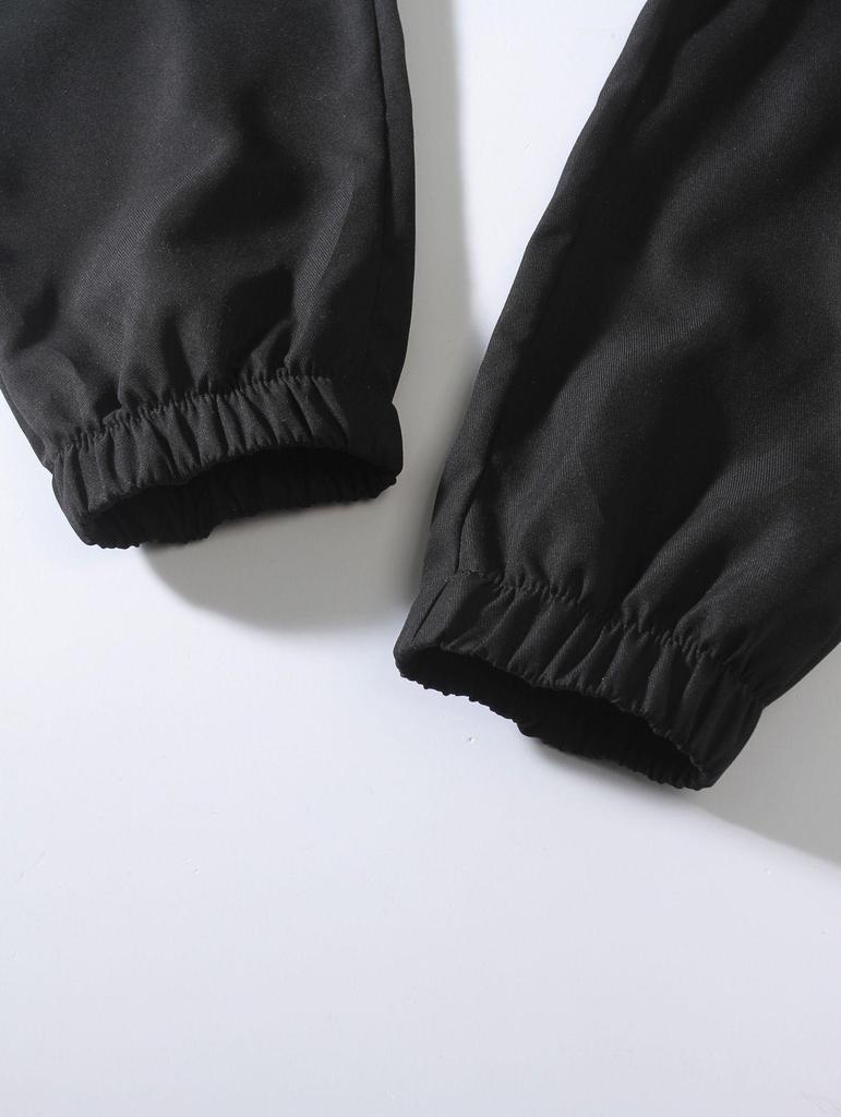 Pantalones Casuales Rectos para Hombre de Cuatro Estaciones, Ajuste Delgado, con Puños con Cordón