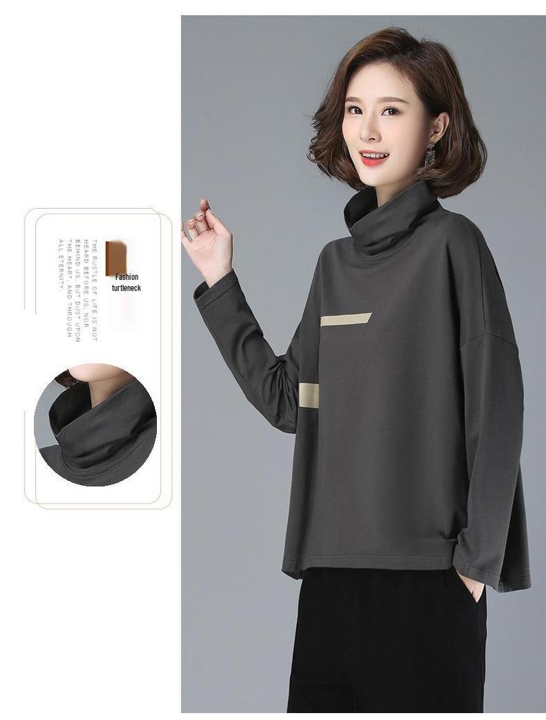 2024 Damen Fleece-Sweatshirt mit hohem Kragen - Vielseitiges lockeres Oberteil für Frühling/Herbst