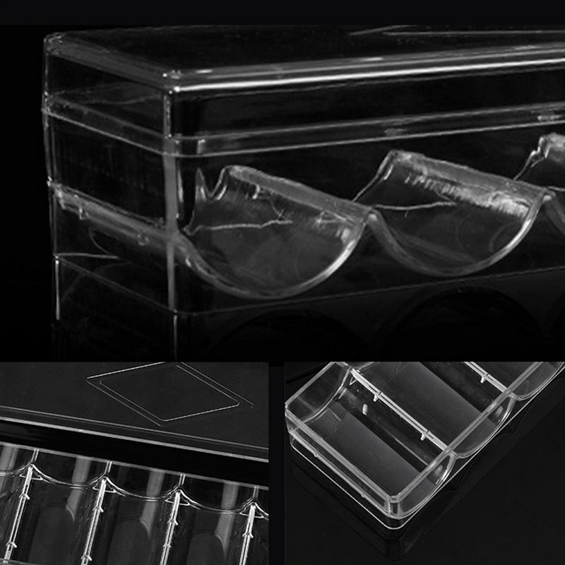 100Chips Professional Acrylic Poker Chip Stand Playing Cards Chip Tray 5 Grids Poker Chip Display Clear Acrylic Chip Trays