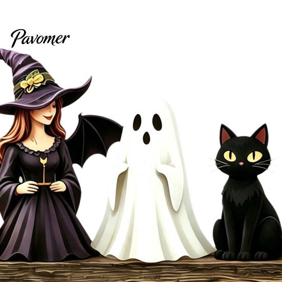 Halloween Themed Wall Art Key Holder, Wooden Lady Ghost Holder with 4 Hooks, Decorative for Mounted Spooky Rack Organizer Entryway Hallway Home Decor