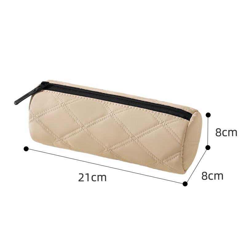 Quilted Pencil Case With Multiple Trendy Colors And Durable Smooth Zipper Perfect For Students School Study Office Daily Use
