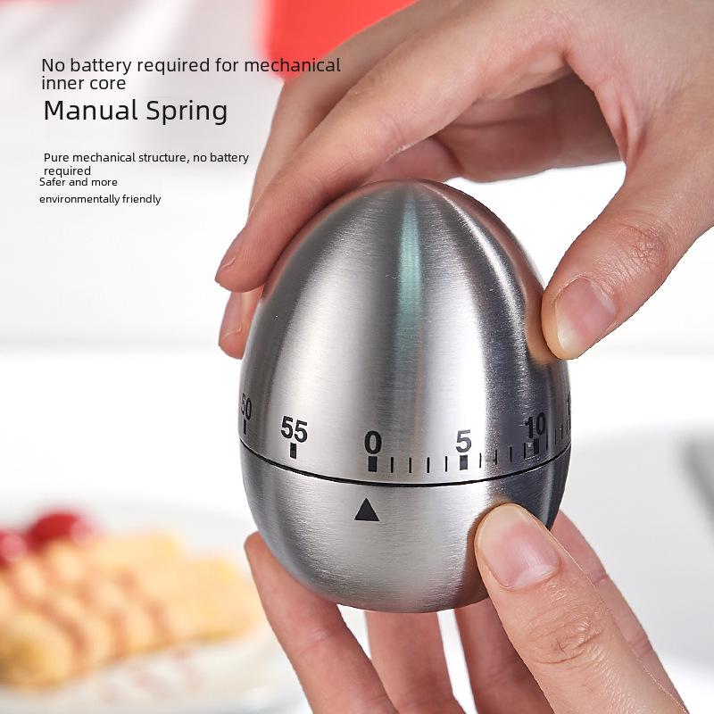 International Stainless Steel Apple Egg Timer - Mechanical Kitchen Countdown Reminder Gadget