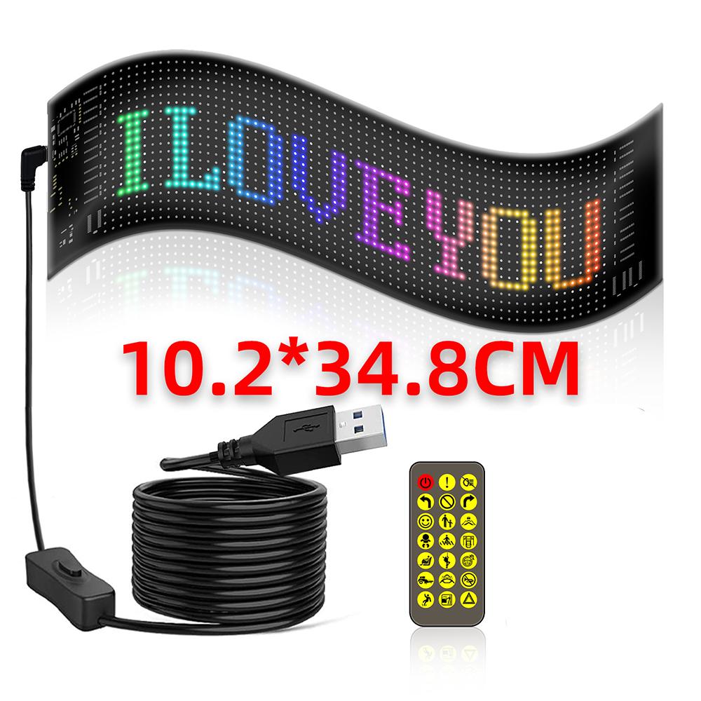 

10.2x34.8cm LED Matrix Panel Scrolling Advertising Display Light Custom Text Pattern Programmable Display For Store Car Display чёрный