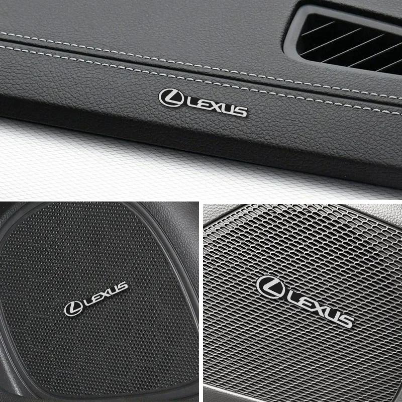 4 szt. 3D Aluminiowy Znak Emblemat Naklejka Głośnika Stereo Audio Samochodowego Dla Lexus Fsport RX330 IS250 RX350 IS300h GS300 UX LX570 LS430