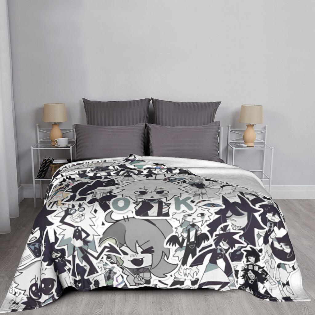 Fundamental Paper Education Doodle Blanket Velvet Cartoon Game Breathable Lightweight Thin Throw Blanket Outdoor Plush Quilt