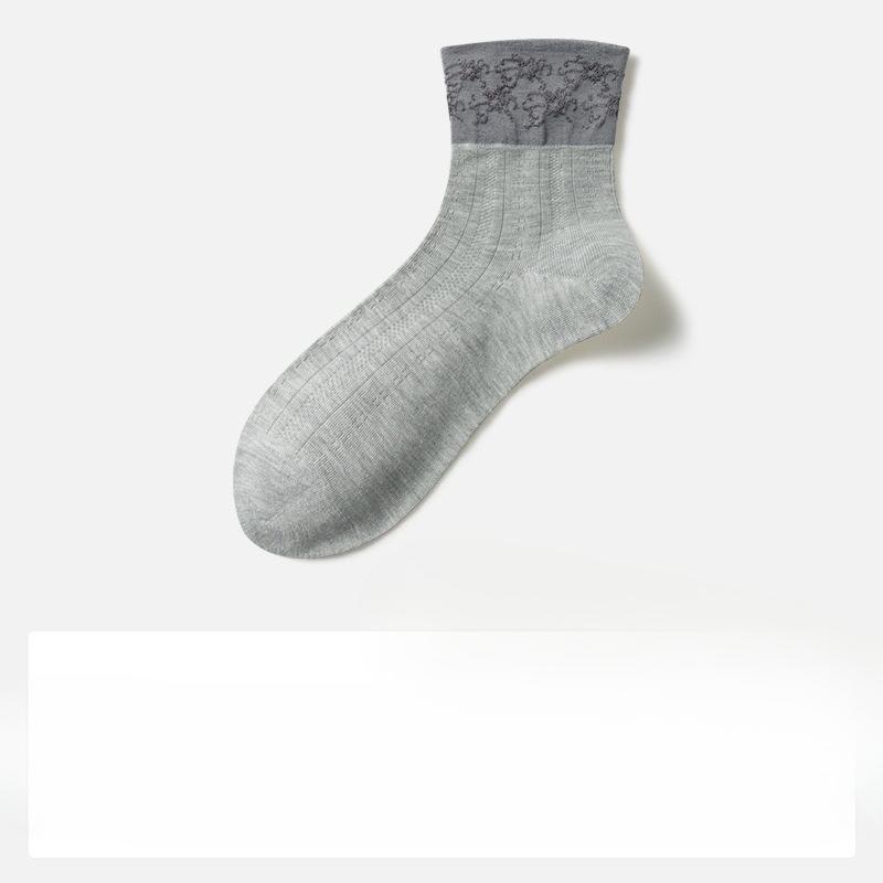 Washi Silk Women's Loose-mouthed Socks, Summer Light-weight Mid-calf Socks, Breathable and Sweat-absorbent Ultra-thin Short Socks