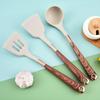 Long Wooden Handle Cooking Tool Set Silicone Spatula Tools Frying Spatula  Kitchen Utensils