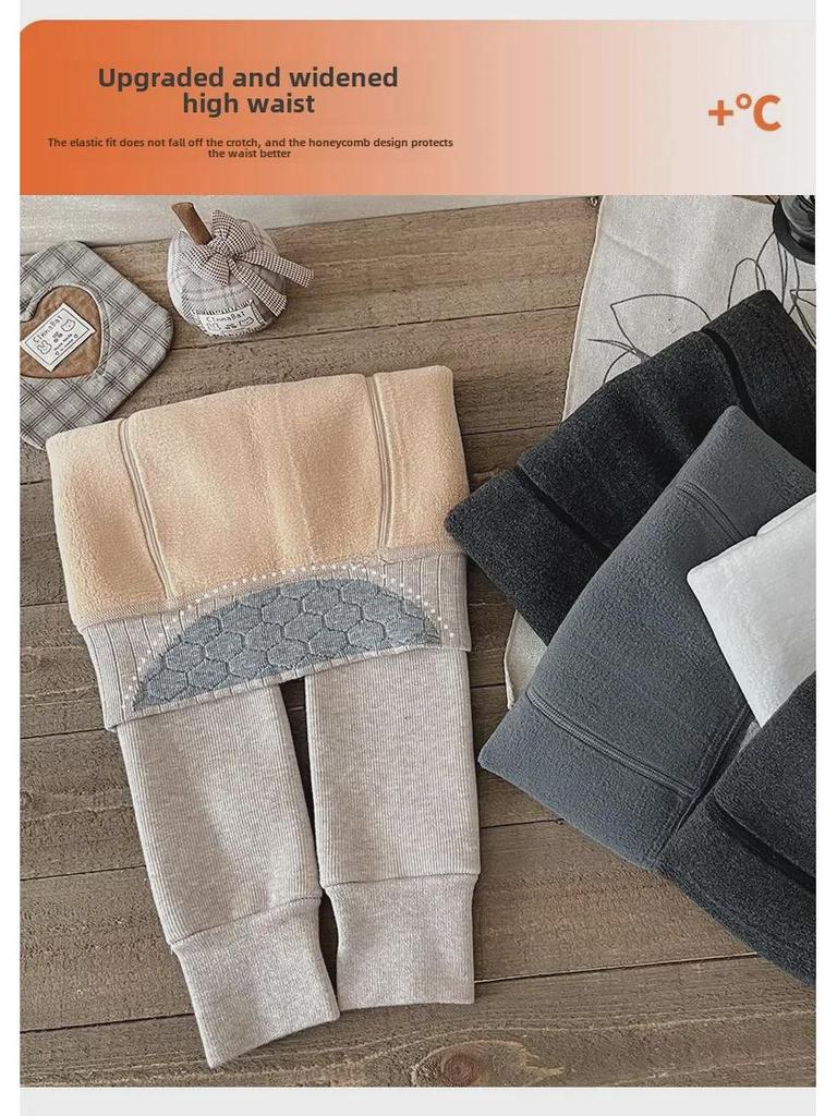 Mädchen Samt Verdickte Winter Leggings mit weißen Baumwoll-Vertikalstreifen