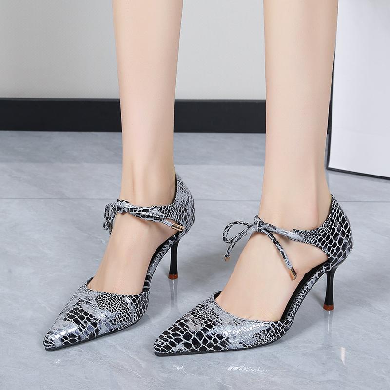 

Temperament High Heels French Stiletto 2026 Summer Pointed Toe Beautiful Baotou Sandals 42 срібний