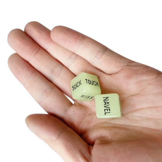 Yousheng 1 Pair Luminous Funny Dice Set Exciting Relief Effect Wear-resistant Anti-break Sex Dices Game for Couples
