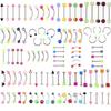 105Pcs  Bulk Lots Body Piercing Eyebrow Jewelry Belly Tongue Bar Ring