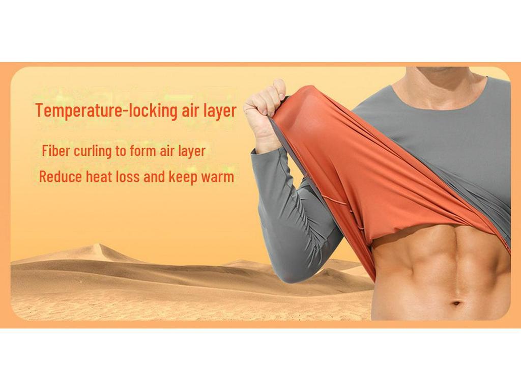 Men's Seamless Thermal Long-Sleeve Shirt for Autumn & Winter