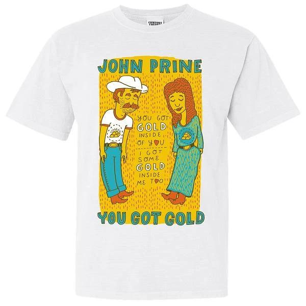 John Prine Music You Got Gold Mens Cotton T-Shirt 3XL