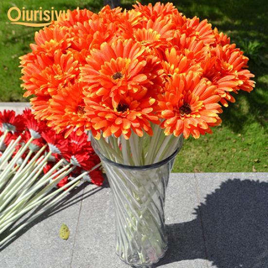 1 Pc Artificial Silk Gerbera Flower Wedding Party Bouquet Home Garden Decor Happy Living