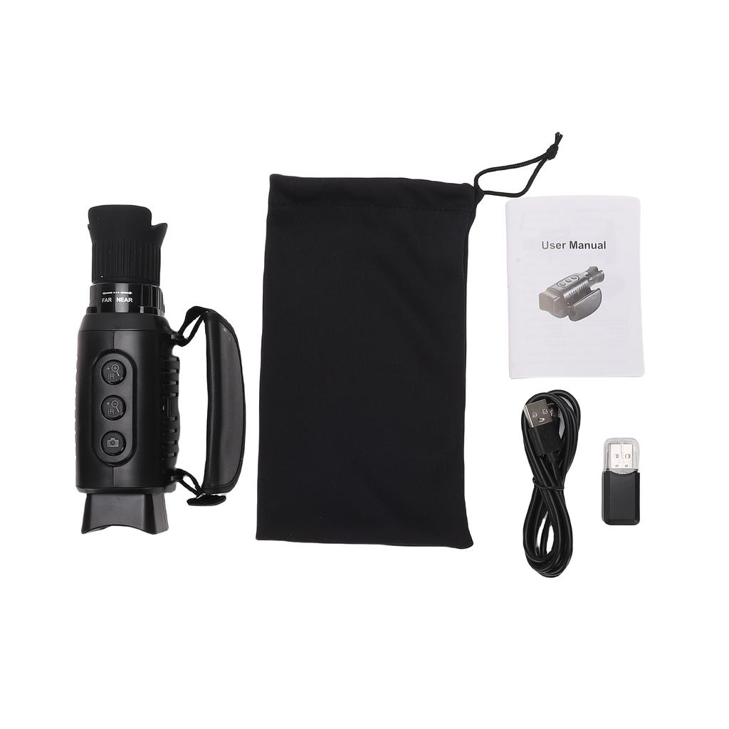 2.5K Night Vision Monocular Infrared Scope with 10X Zoom 7 Level Adjustment 800m Range Rechargeable HD Camera for