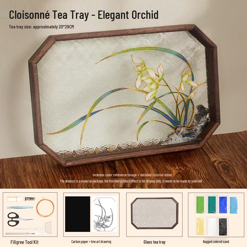 Jingtailan Cloisonné-Emaille Teeschale: Kulturelles handgemachtes DIY-Kit für das Mittherbstfest und Teambuilding