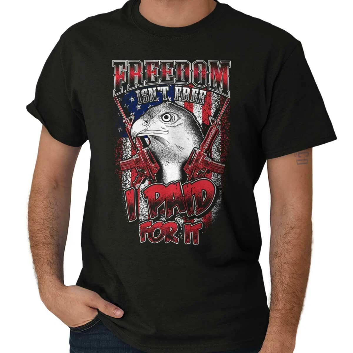 Bald Eagle American Flag Gun 2nd Amendment Womens or Mens Crewneck T Shirt Tee XXXXL