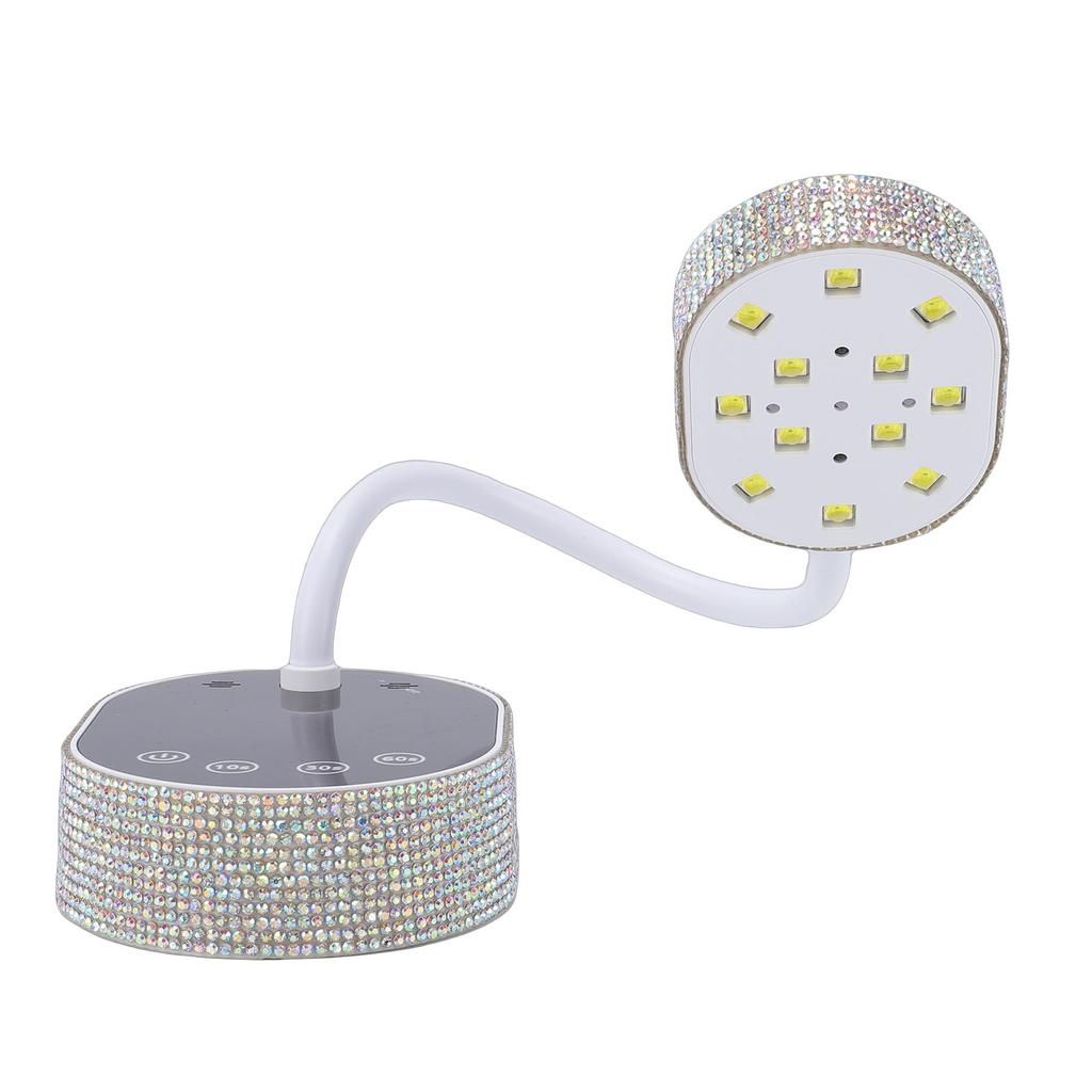 36W Nail Lamp Flexible Gooseneck Smart Sensor USB Rechargeable Portable Gel Nail Dryer for Home Salon Travel Silver
