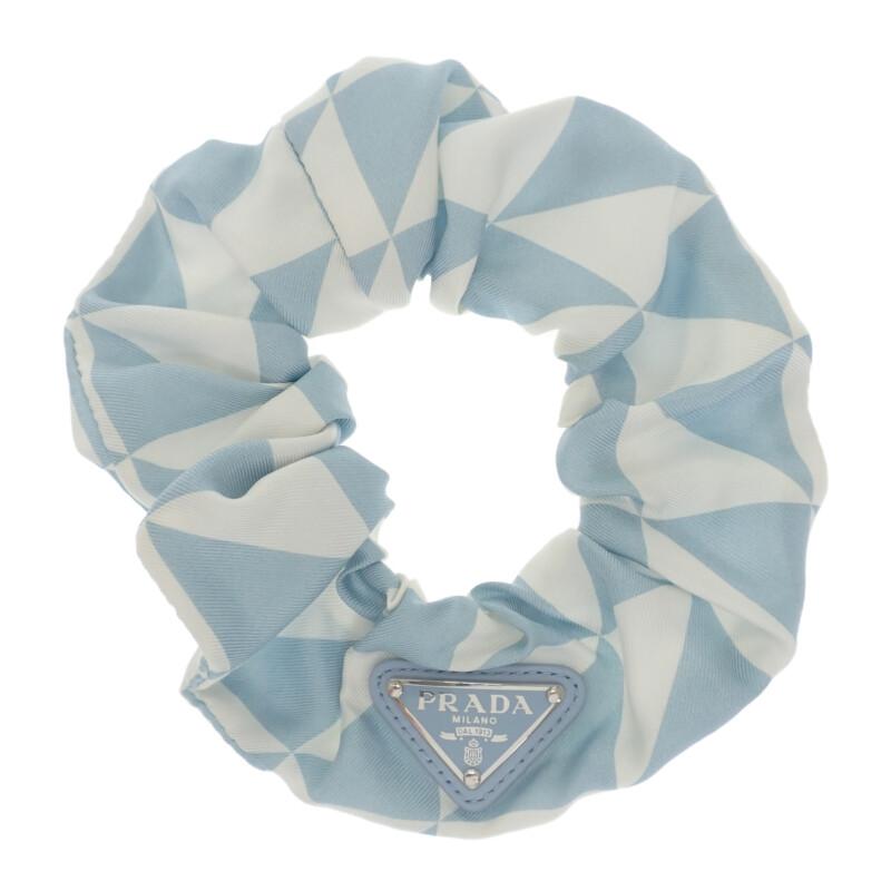 PRADA  1IF015_2DTP_F0X24 hair accessory blue/white silk Women