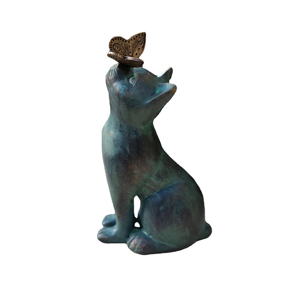 

Cute Cat Butterfly Ornament for Home and Garden Retro Design Resin Cat Statue for Indoor and Outdoor Decoration
