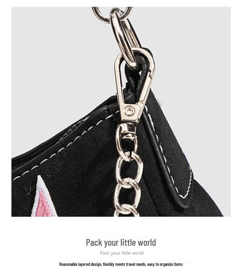 Y2K Trendy Jednoramenná Řetízková Bagetová Taška - Sladká & Pikantní Americký Styl Dámská Kabelka