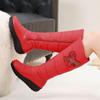 Krazing Pot Microfiber Down Fiber Tarpaulin Autumn Winter Shoes Med Heels Size 44 Super Size Snow Boots Round Toe Keep Warm Thigh High Boots
