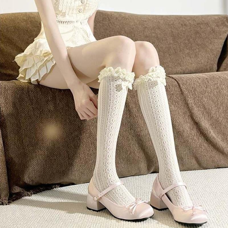 Lace Hollow Calf Socks Summer Pile Socks Lace Mid-Tube Pure Desire Lolita Socks
