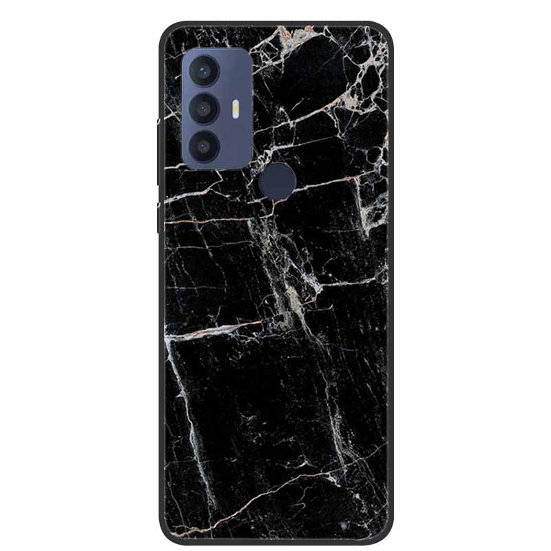 For TCL 30 SE Case Soft Silicone Marble TPU Black Cover for TCL 305 306 30SE 6.52'' Phone Back Cases for TCL30SE 6165H Coque New
