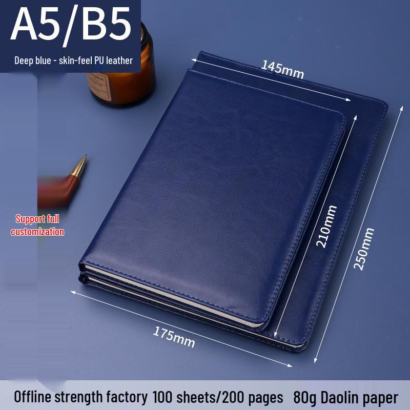 Custom Logo A5 Business Meeting Notebook - Personalized High-Value Gift
