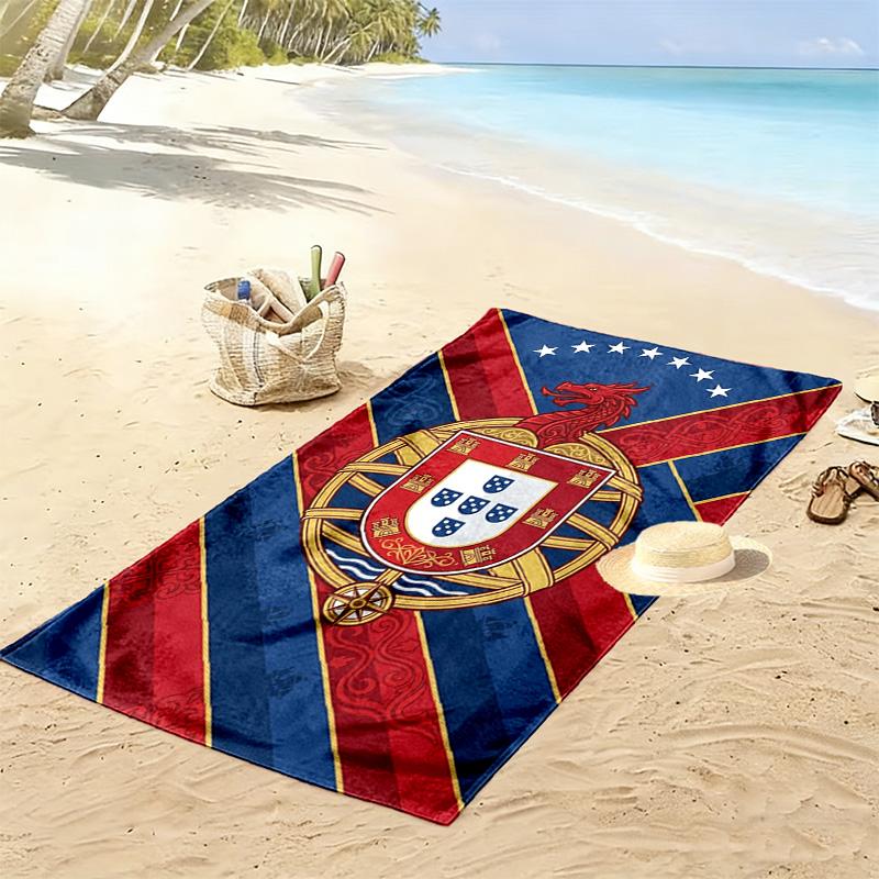 Royal Emblem Fabric beach towel soft Beach towel for vacation photos quick-drying swim towel Outdoor pool towel Absorbent bath towel