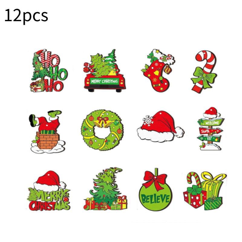 Santa The 12pcs Hat Pendant Xmas Tree Hanging Decoration Home Party Gift