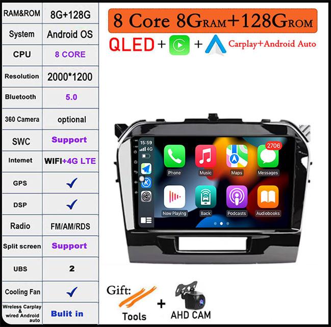 For Suzuki Vitara 4 2014 - 2018 Android 14 4G WIFI DSP CarPlay Autoradio Car Radio Multimidia Video Player Navigation GPS
