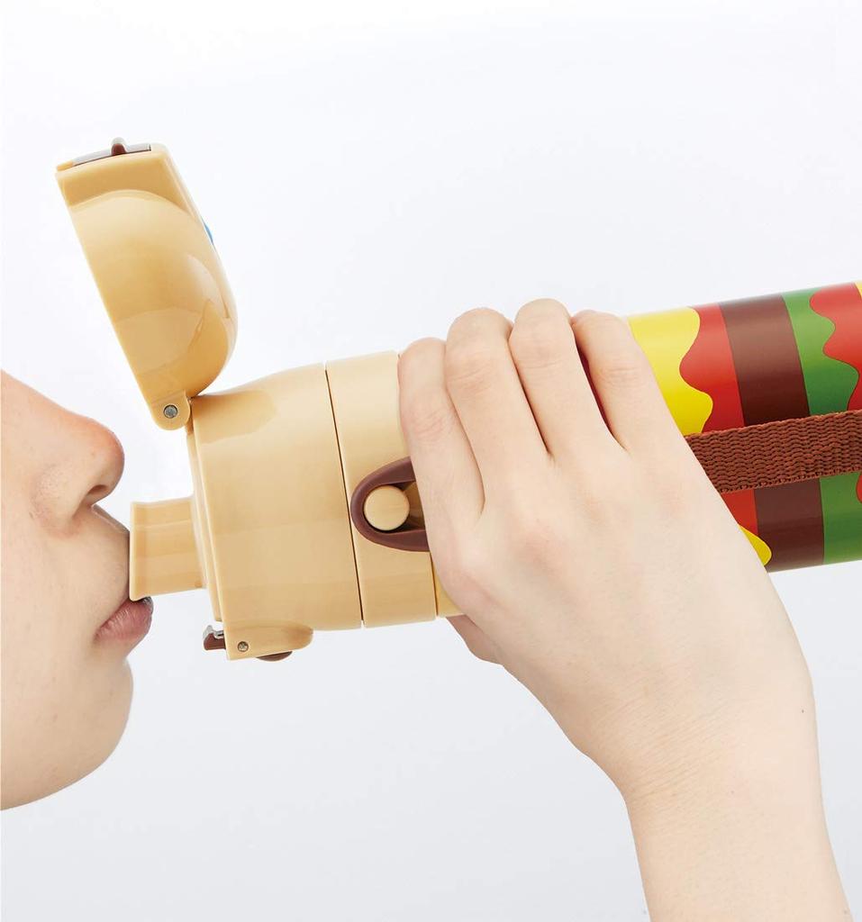 Skater Water Direct Burger Concus for Boys and Stainless Sports Water Children's Bottle, 470ml, Drinking, Burger, Girls, Insulated, Steel,