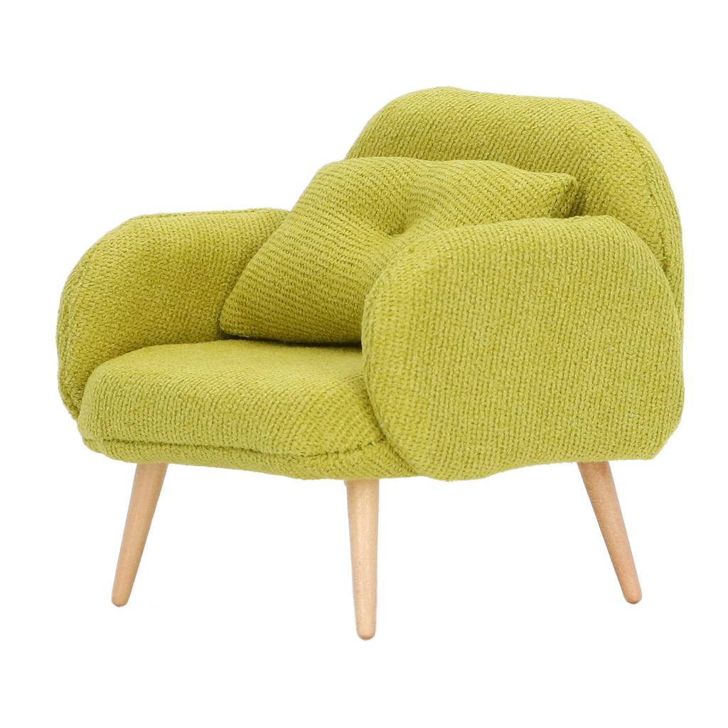 Puppenhaus Sofa 1:12 Maßstab Einfaches Design Moderner Stil Puppenhaus Miniaturmöbel Grün
