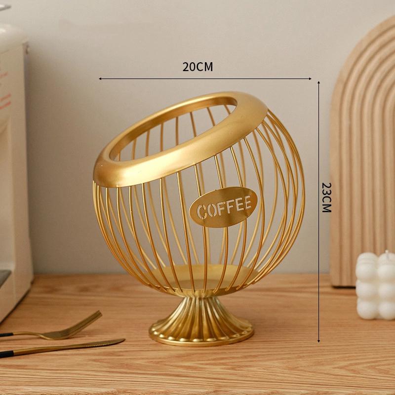 Kaffee Kapsel Aufbewahrung Eisenkorb für Zuhause Großes Fassungsvermögen Organizer Obst Aufbewahrungsbehälter Küche Kaffee Kapsel Präsentationsständer