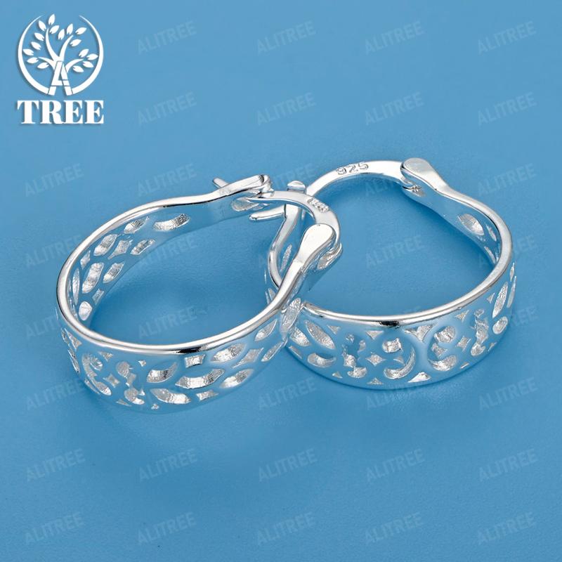 925 Sterling Silver Hollow Ear Clip Earring Women Party Engagement Wedding Fine Gift Fashion Popular Jewelry Accessories