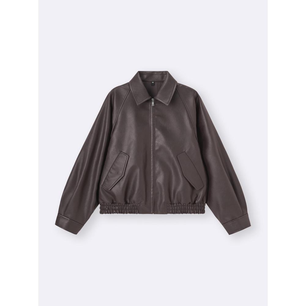 GU by Uniqlo Fake Leather Harrington Jacket Os
