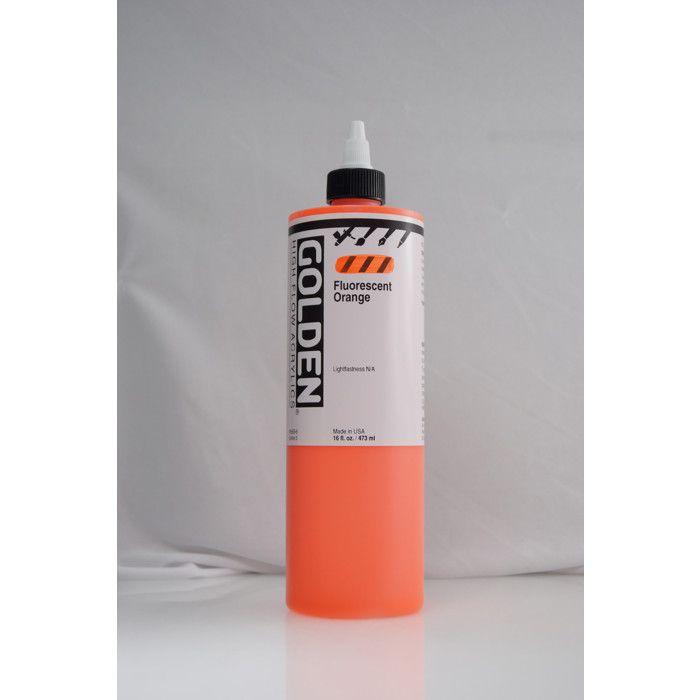 Acrylic High Flow Ink Golden V 473ml Fluorescent Orange