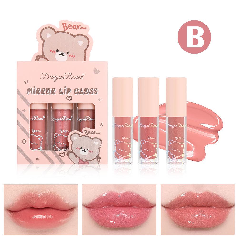 DragonRanee Pearlescent Lip Gloss: Hydrating, Glittery Lip Oil with Mirror Finish and Cartoon Design.