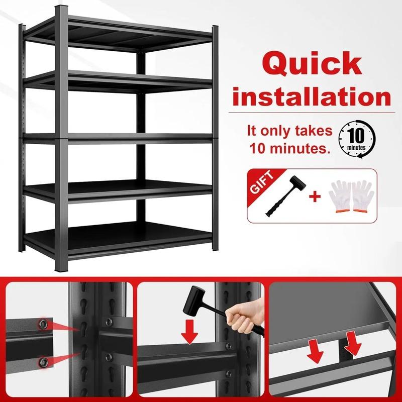 78''H*36''W Garage Shelving Heavy Duty Storage Shelves for Garage, 2500 LBS Adjustable 5 Tier Shelving Unit, Metal, Customized