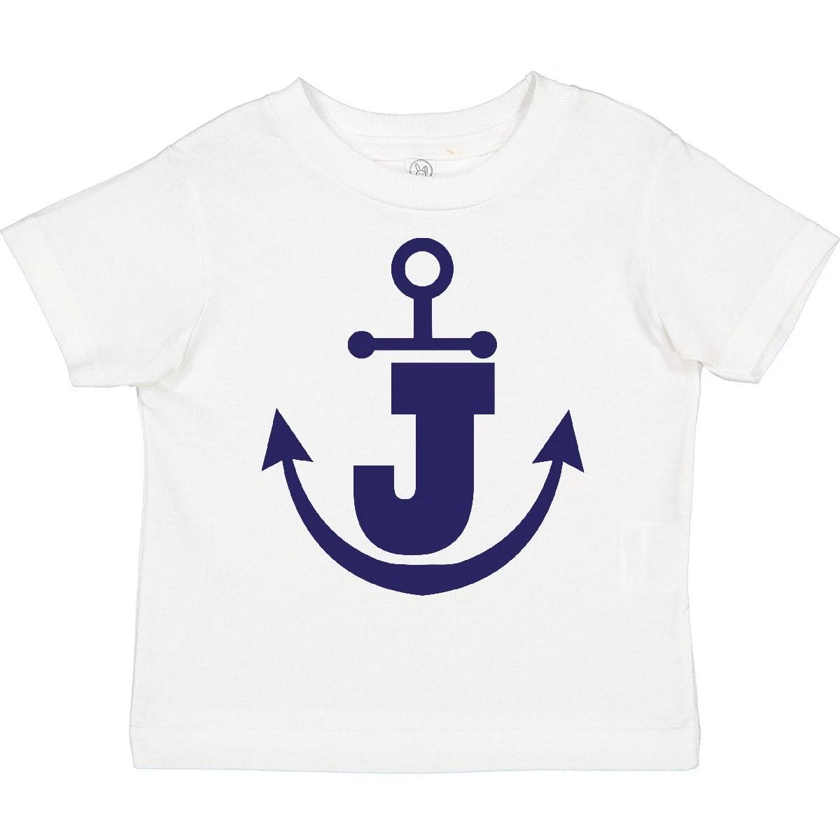 Inktastic Monogram J Nautical Anchor Toddler T-Shirt Letter Intial Alphabet Navy 130