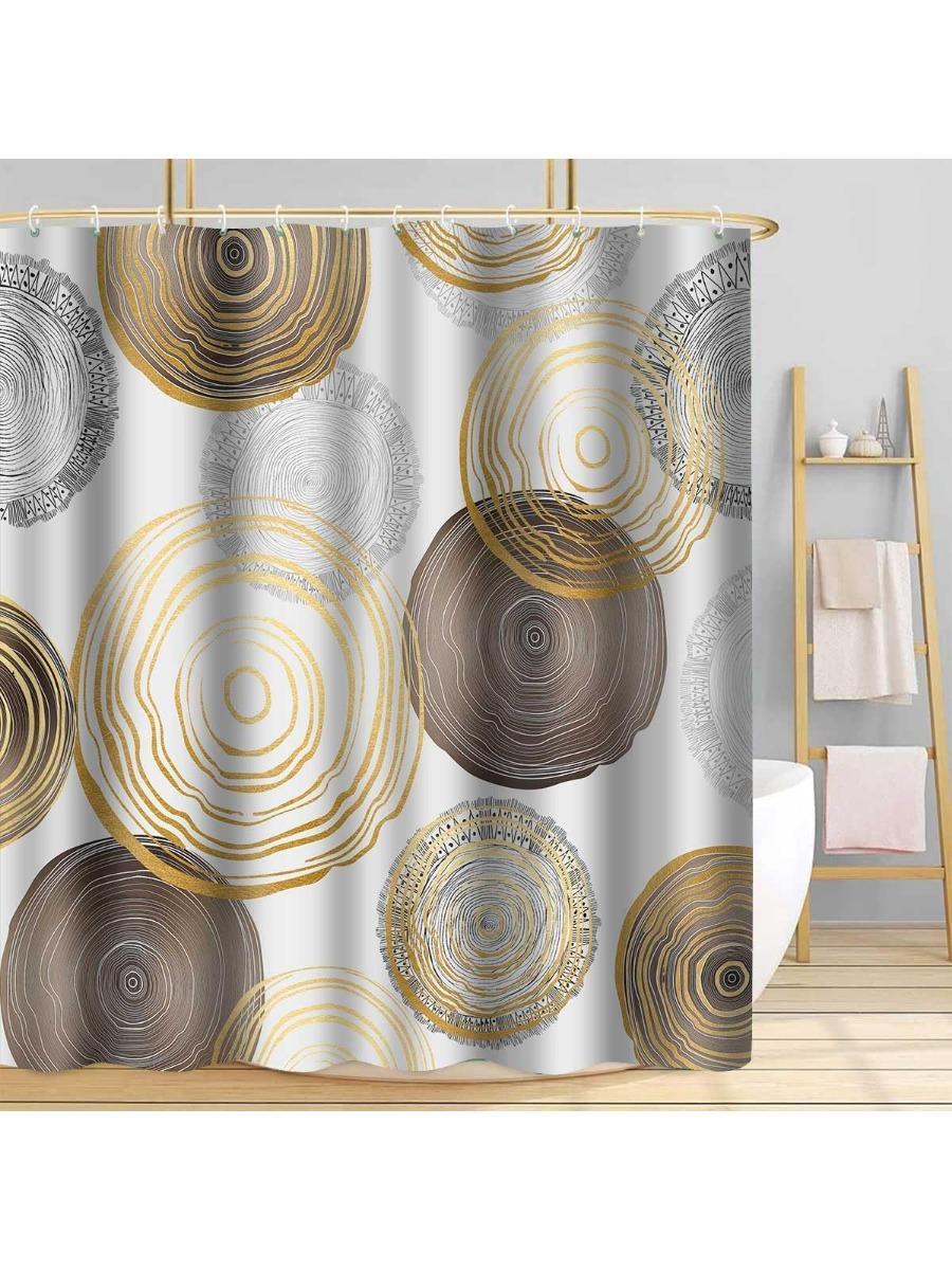 

Modern Abstract Shower Curtain,Circle Geometric Pattern Shower Curtain Sets, Mid Century Style Bathroom Curtains Decor Set With W60H190(CM)-1 Pcs