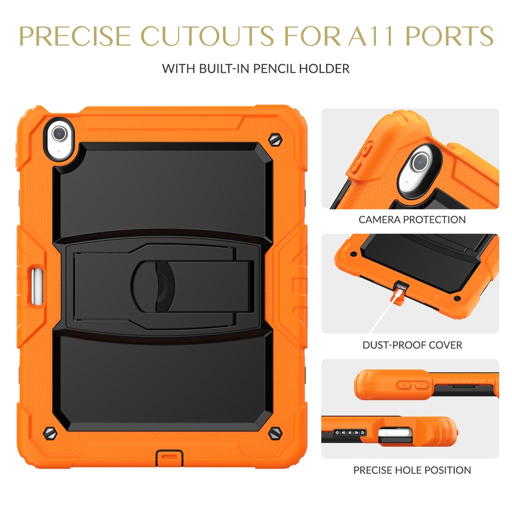 For iPad Air 13 (2025)/(2024) Case PC+Silicone Kickstand Pen Slot Tablet Cover with Shoulder Strap