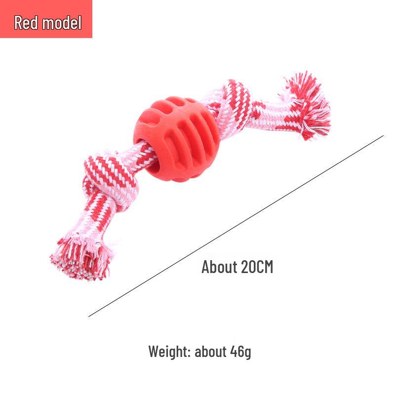 

Durable Cotton Rope Dog Toy: Double Knot Ball for Dental Cleaning & Chewing красный