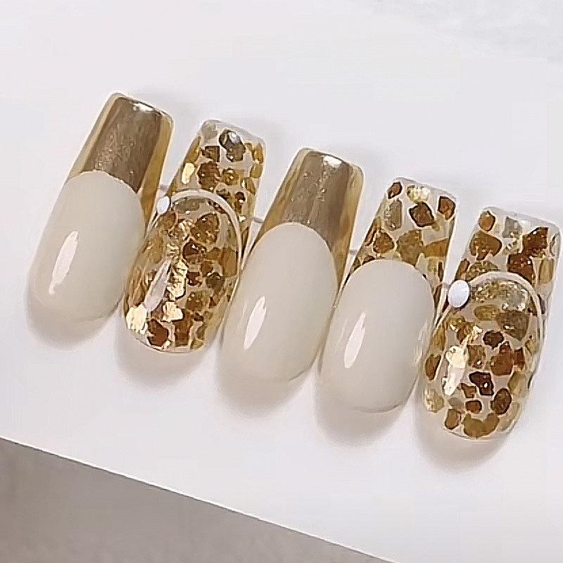 Mica Flake Nail Art Metal High Gloss Mineral Copper Gold Flake Thin Fragment Irregular Mica Flake Nail Set