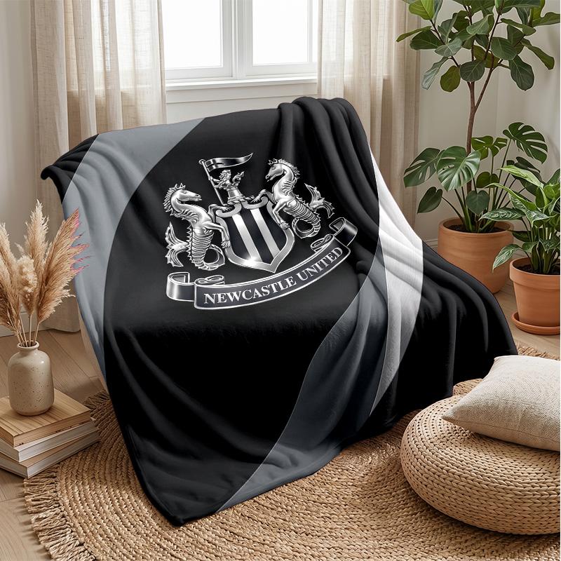 Coperta in Flanella con Stampa del Newcastle United Football, Coperta Morbida Calda Leggera per Divano Letto Campeggio