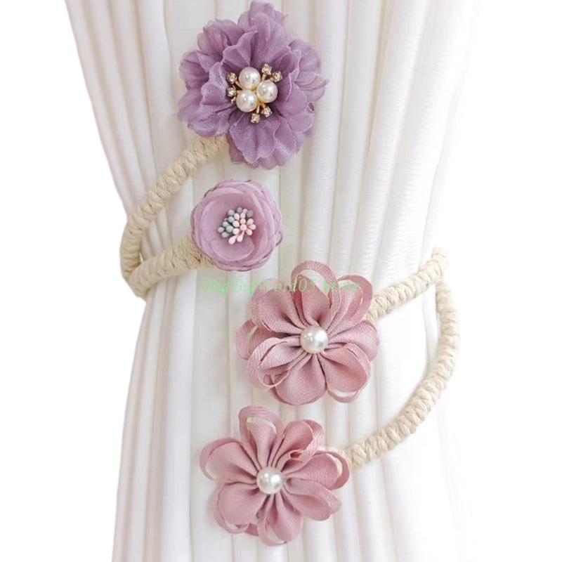 24TE Artificial Flower Curtain Clip Flexible Window Drapery Holdback for Living Room