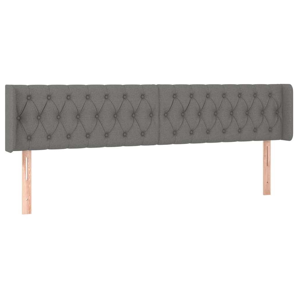 Vidaxl Wingback Headboard, Dark Grey, 183X16X78/88 Cm, Fabric