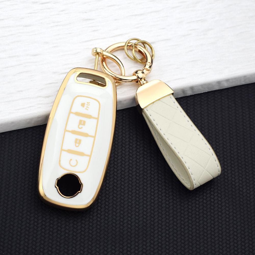 4 Buttons Tpu Car Key Case Cover Shell For Nissan X-Trail T33 Qasqhai J12 Qashqai Juke Ariya Altima Teana Keychain