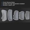 5 Pcs Comb Silicone Molds Elastic Soft Transparent Decoration Silicone Moulds for Making Combs DIY Crafts